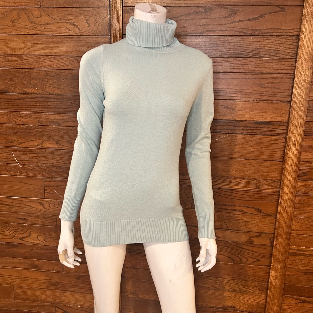 French Connection Blue Cowl Turtleneck Sweater